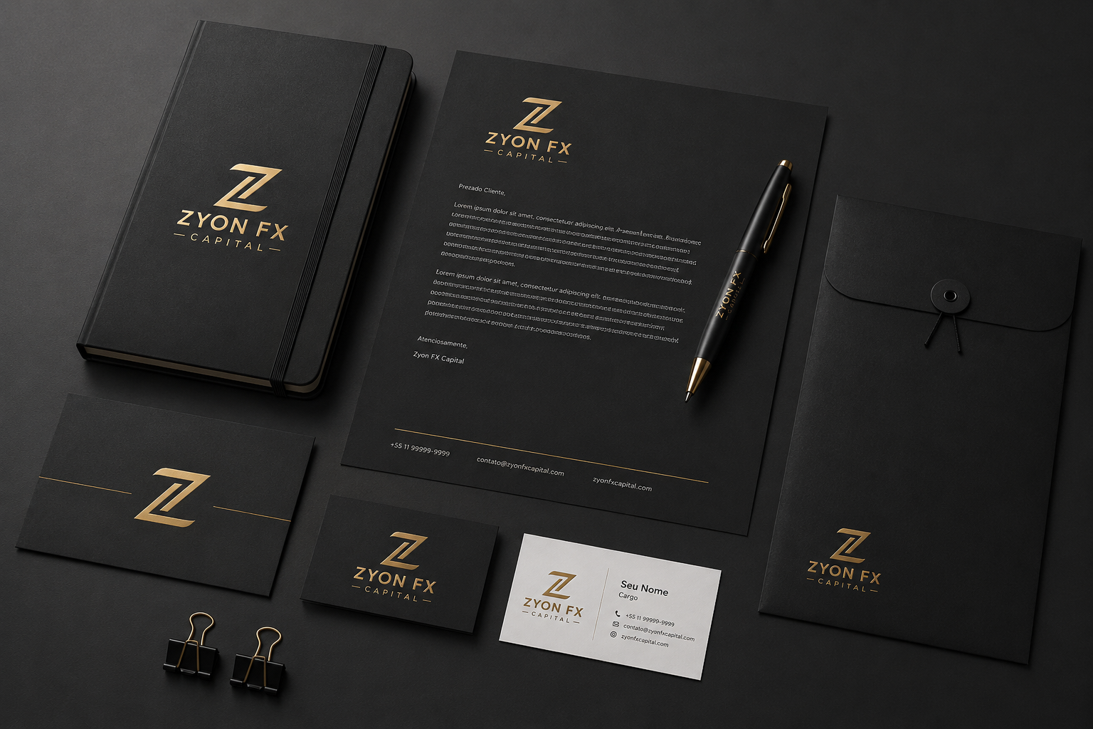 Papelaria institucional Zyon FX Capital
